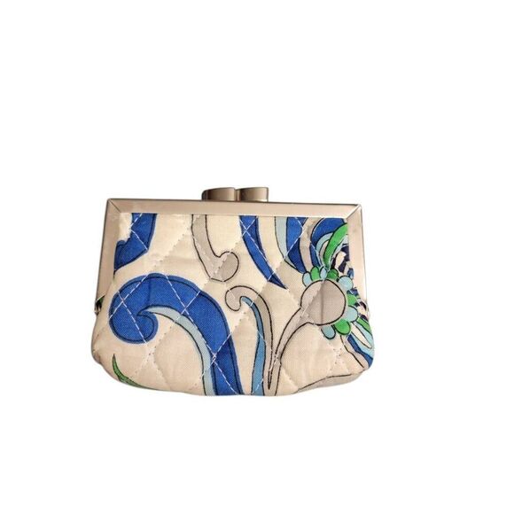 VERA BRADLEY Two 2 Kisslock Coin Purse MEDITERRANEAN WHITE Rare & Retired - Picture 4 of 10